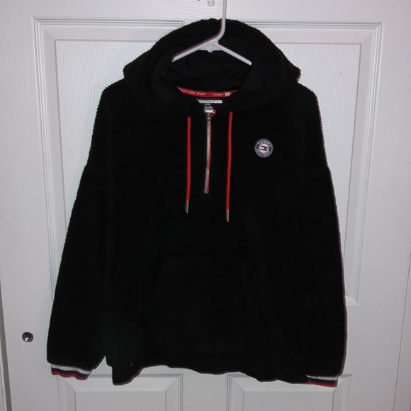 Tommy Hilfiger Sport Half-Zip Sherpa/Teddy Hoodie - Picture 3 of 7